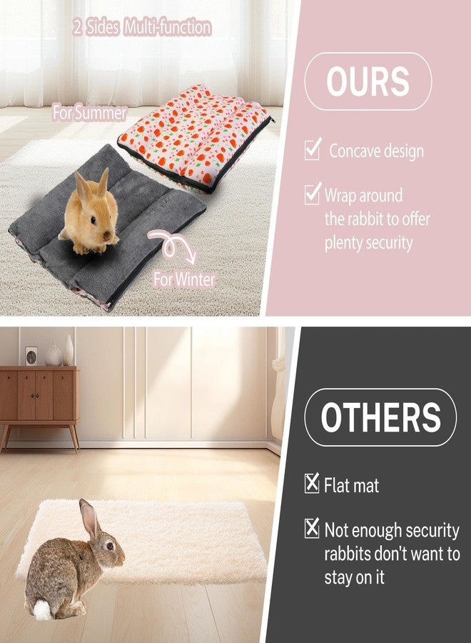 Hollima Bunny Bed for Rabbit Cage, Reversible Dual Sided Bunny Bed Mat for Winter & Summer, 13.8x15.8 inch (27.5x15.8inch Unfolded) Washable Fleece Guinea Pig Hideaway Hut Rabbit Bed - Image 4